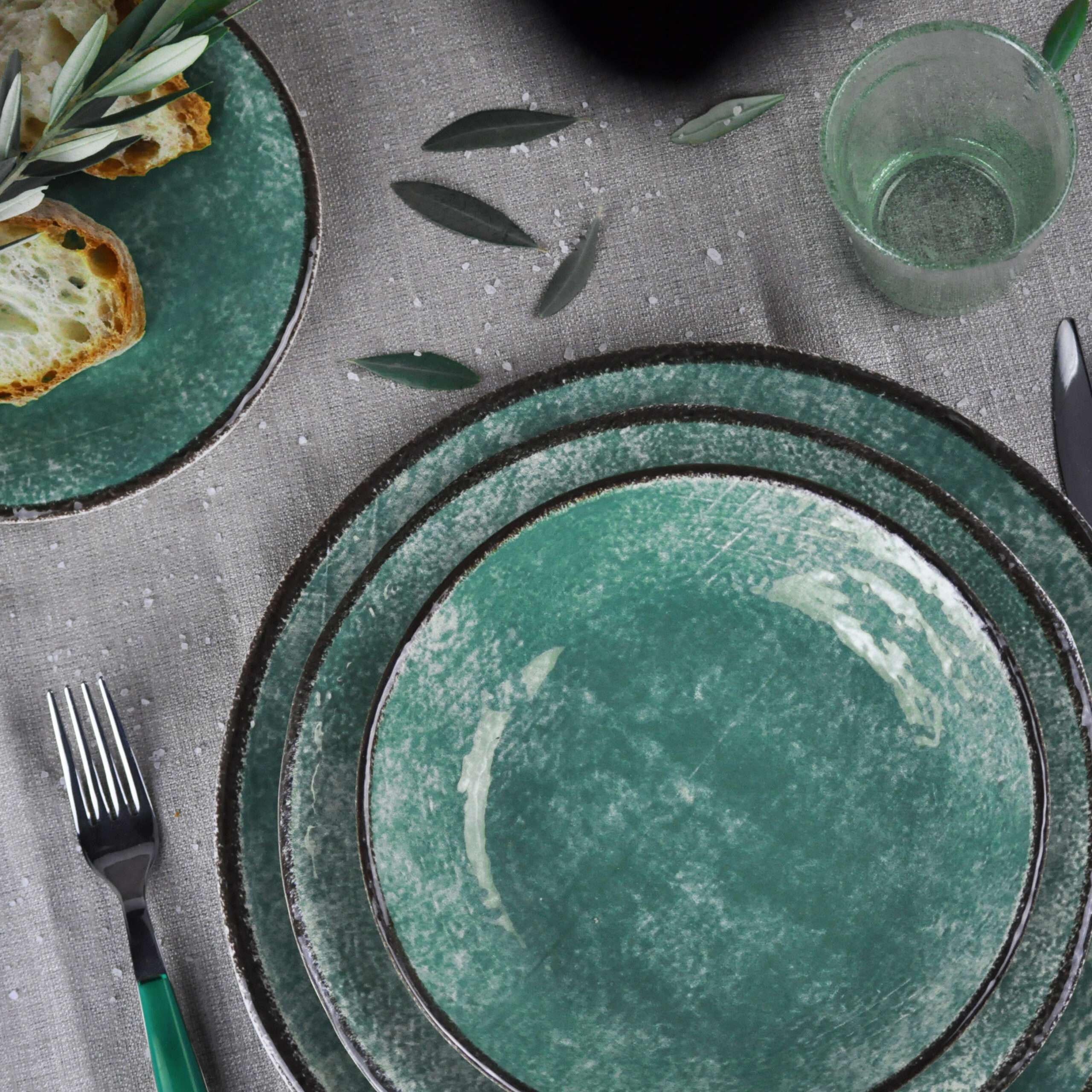 VAQUEROS ARCUCCI PRETA - PAQUETE DE 6 PLATOS PARA MESA - Esmeralda